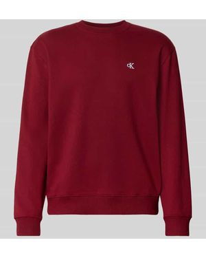 Calvin Klein Sweatshirt mit Label-Stitching - Rot