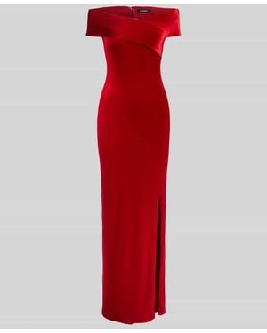 Ralph Lauren Abendkleid mit Carmenausschnitt - Rot