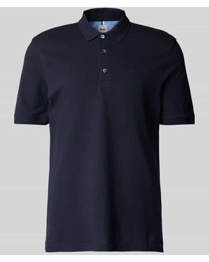 Brax Regular Fit Poloshirt Mit Label-Print Modell 'Pete' - Blau