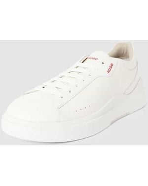 HUGO Sneaker Aus Leder Mit Label-Details Modell 'Blake' - Natur