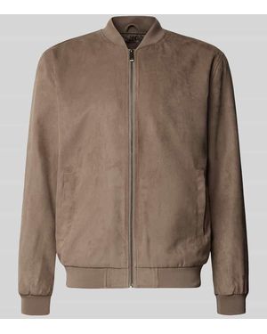 Only & Sons Regular Fit Bomberjacke in Lederoptik Modell 'LUCAS' - Braun