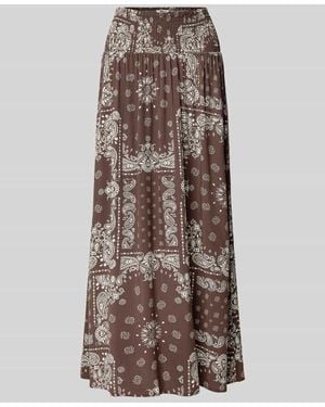 ONLY Ausgestellter Maxi-Rock aus reiner Viskose Modell 'SAKI AMBEL' - Braun