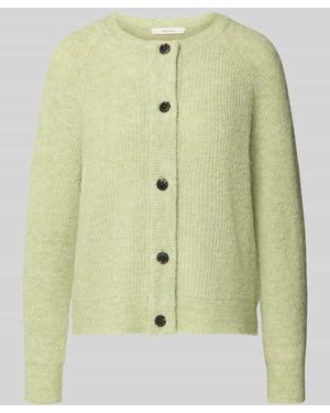 SELECTED Regular Fit Strickjacke aus Woll-Mix mit Alpaka-Anteil Modell 'LULU' - Grün