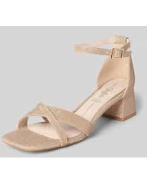 Buffalo Sandalen Met Blokhak - Naturel