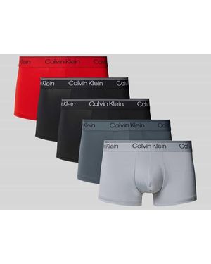 Calvin Klein Trunks mit elastischem Logo-Bund im 5er-Pack - Schwarz