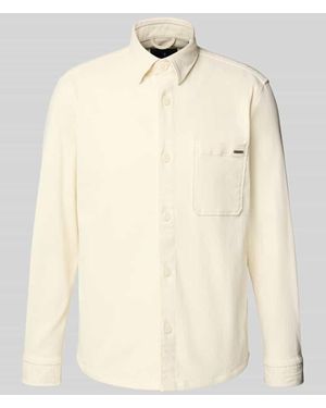 Joop! Regular Fit Hemdjacke mit Brusttasche Modell 'Kalan' - Natur