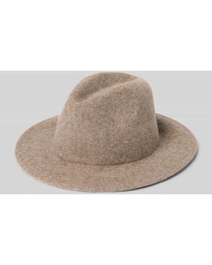 LOEVENICH Hut aus Woll-Mix mit Label-Detail Modell 'Fedora' - Natur