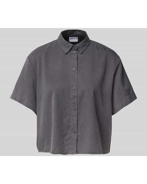 Jake*s Regular Fit Bluse mit durchgehender Knopfleiste - Grau