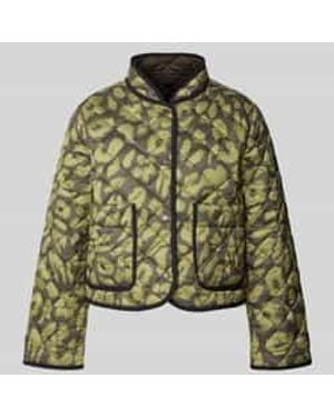 Marc Cain Regular Fit Gewatteerd Jack Met Opstaande Kraag - Groen