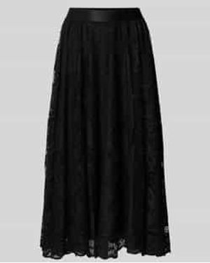 Soya Concept Midirok Van Kant Met Elastische Band, Model 'Artemis' - Zwart