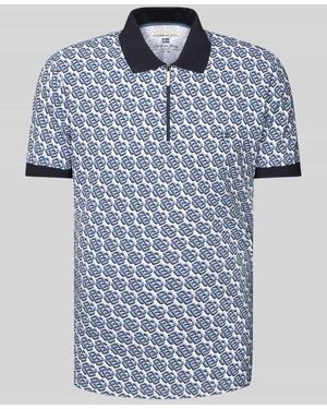 Christian Berg Men Poloshirt mit kurzem Reißverschluss - Blau