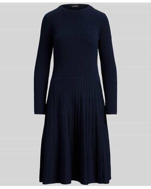 Ralph Lauren Strickkleid mit plissiertem Rocksaum - Blau