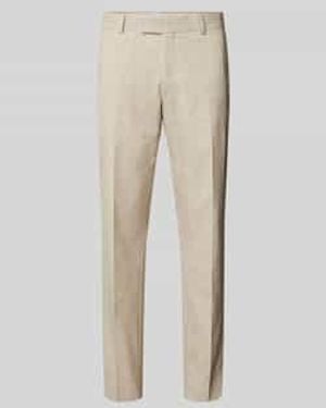 Strellson Regular Fit Pantalon Met Persplooien - Naturel