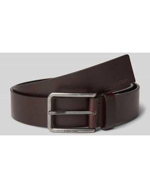 Calvin Klein Ledergürtel mit Dornschließe Modell 'WARMTH BUCKLE' - Braun