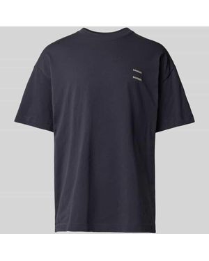Samsøe & Samsøe Oversized T-Shirt mit geripptem Rundhalsausschnitt Modell 'JOEL' - Blau