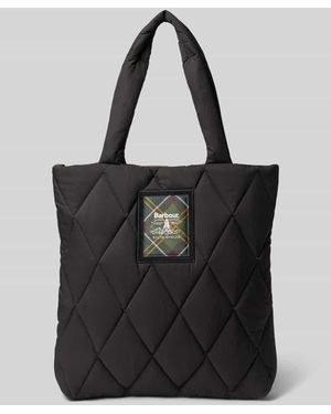 Barbour Henkeltasche mit Label-Patch Modell 'CONNIE' - Schwarz