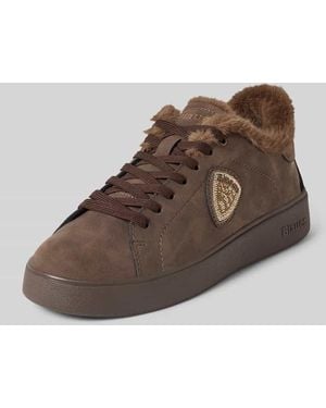 Blauer Usa Sneaker mit Logo-Detail - Braun