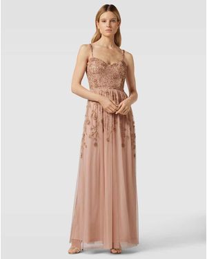 LACE BEADS Abendkleid mit Volants in Pink Lyst AT