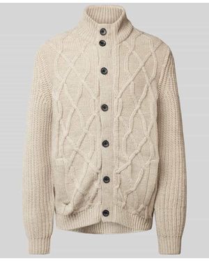 Lerros Strickjacke mit Stehkragen - Natur