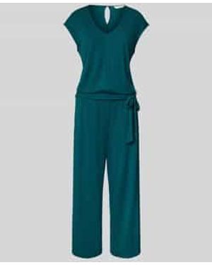 Tom Tailor Regular Fit Jumpsuit Met Strikceintuur - Groen