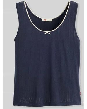 Levi's Slim Fit Top aus reiner Baumwolle mit Schleifen-Detail - Blau