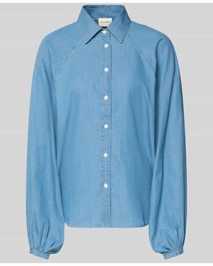 Closed Relaxed Fit Bluse in Denim-Optik - Blau