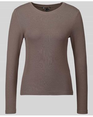 ONLY Langarmshirt mit abgerundetem Saum - Braun