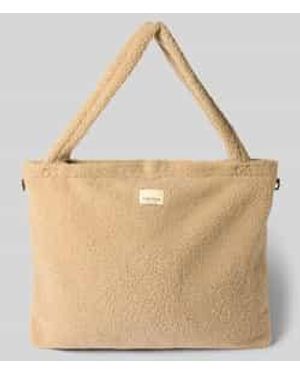 Studio Noos Shopper Van Teddybont Met Labeldetail - Naturel