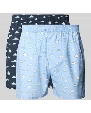 Pockies Boxershorts mit Label-Detail im 2er-Pack - Blau