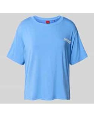 HUGO Regular Fit Pyjamabovendeel Van Viscosemix - Blauw