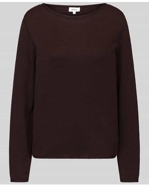 S.oliver Regular Fit Pullover aus Baumwoll-Viskose-Mix - Braun