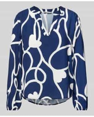 ZABAIONE Regular Fit Blouse Met Tuniekkraag - Blauw
