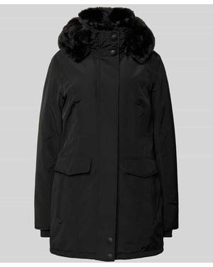 Wellensteyn Taillierter Parka Mit Kunstfellbesatz Modell 'Stavanger' - Schwarz