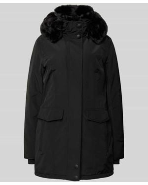 Wellensteyn Taillierter Parka Mit Kunstfellbesatz Modell 'Stavanger' - Schwarz