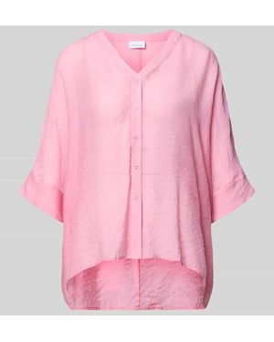 Comma, Relaxed Fit Bluse aus Viskose-Mix mit 3/4-Arm - Pink