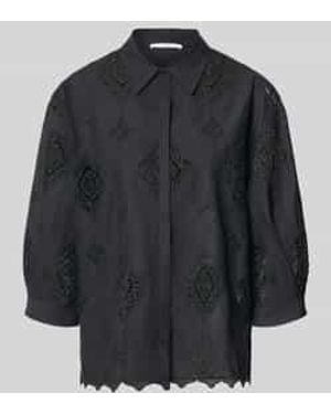 Ba&sh Regular Fit Blouse Met Gehaakt Kant Model 'Muriel' - Zwart