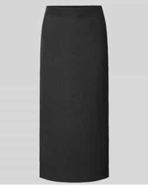 Soya Concept Midirok Met Zijsplitten, Model 'Delia' - Zwart