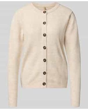 Soya Concept Gebreid Jack Met Ronde Hals, Model 'Orlean' - Naturel