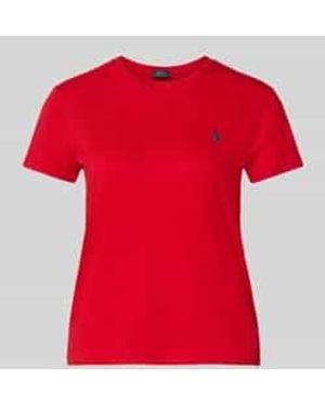 Polo Ralph Lauren T-Shirt Met Labelstitching - Rood
