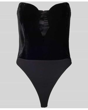 Bardot Body aus Samt im Off-Shoulder-Look Modell 'ELENI' - Schwarz