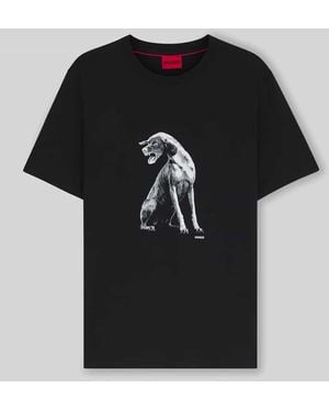 HUGO Regular Fit T-Shirt aus reiner Baumwolle - Schwarz