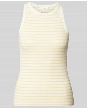 Knowledge Cotton Stricktop Mit Streifenmuster - Natur