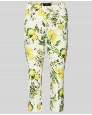 Marc Cain Slim Fit Jeans mit floralem Allover-Print - Mettallic