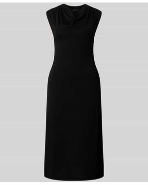 Mango Strickkleid mit Wasserfall-Ausschnitt Modell 'SANTA' - Schwarz