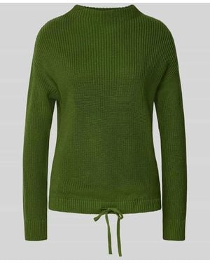 Jake*s Strickpullover mit gerippten Abschlüssen - Grün