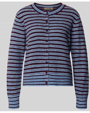 Mos Mosh Strickjacke mit Woll-Anteil Modell 'Milvi' - Blau