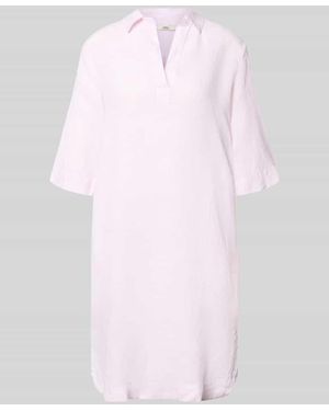 0039 Italy Knielanges Leinenkleid Modell 'DERRY' - Pink