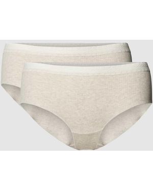 Sloggi Slip mit Spitzenbesatz Modell 'Go Ribbed' - Natur