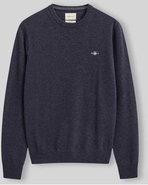 GANT Regular Fit Pullover aus reiner Wolle - Blau