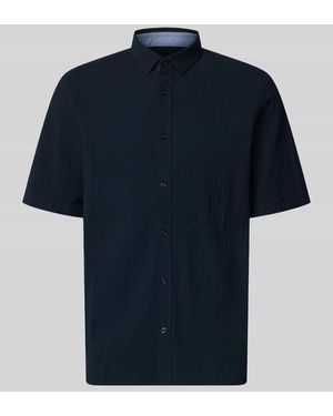 Tom Tailor Comfort Fit Freizeithemd aus Lyocell-Baumwoll-Mix - Blau